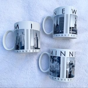 Set of 2 Starbucks City Scenes Series coffee mugs Miami New York